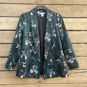 Emerald Iris Print Blazer – H&M  | Size 6 (EUR 36)